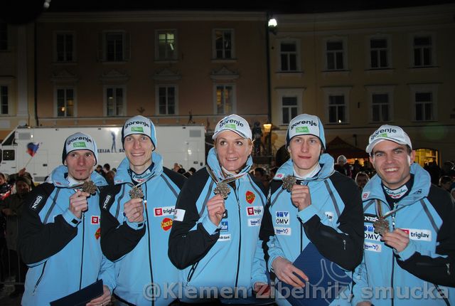 033 Robert Kranjec, Jurij Tepes, Petra Majdic, Peter Prevc, Jernej Damjan